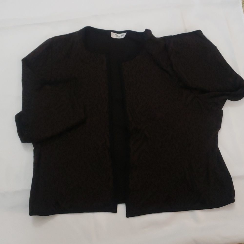 Black and Brown Lady Dorby Cardigan Sz XXL